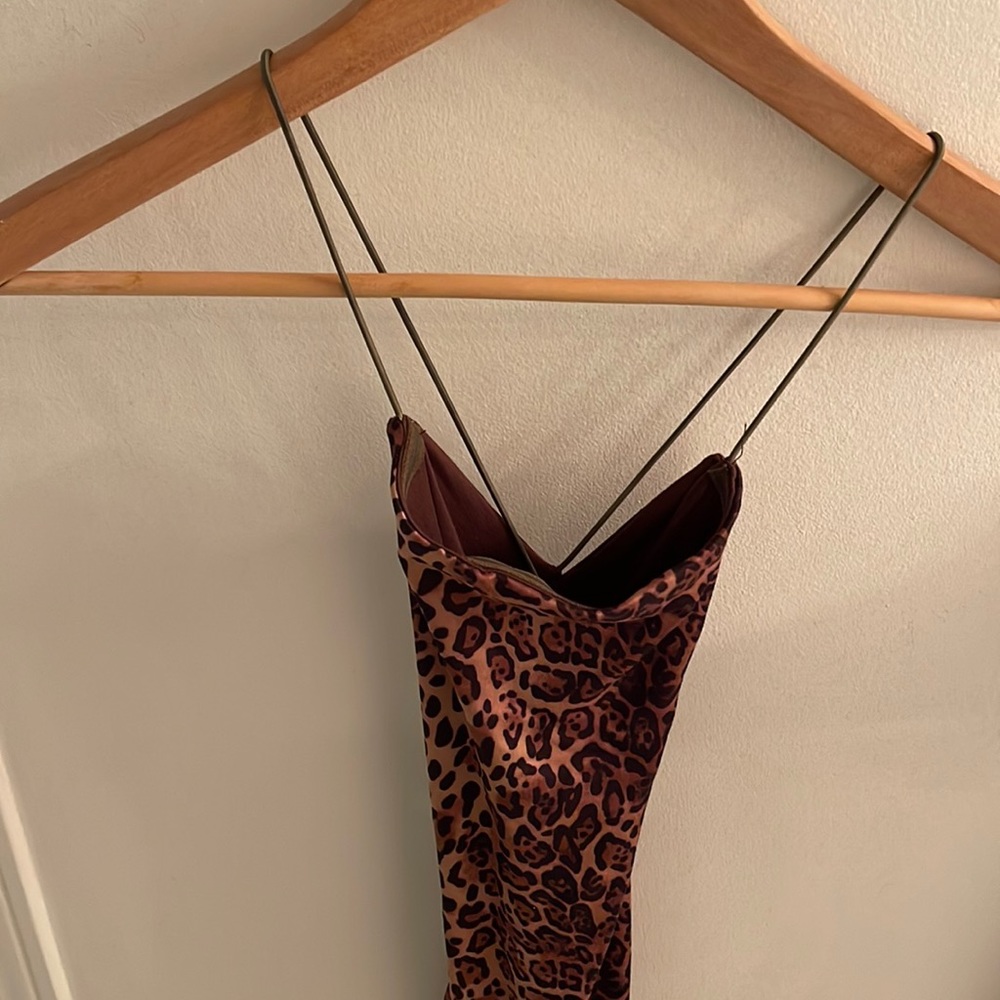Leopard Print Body Con Maxi Dress